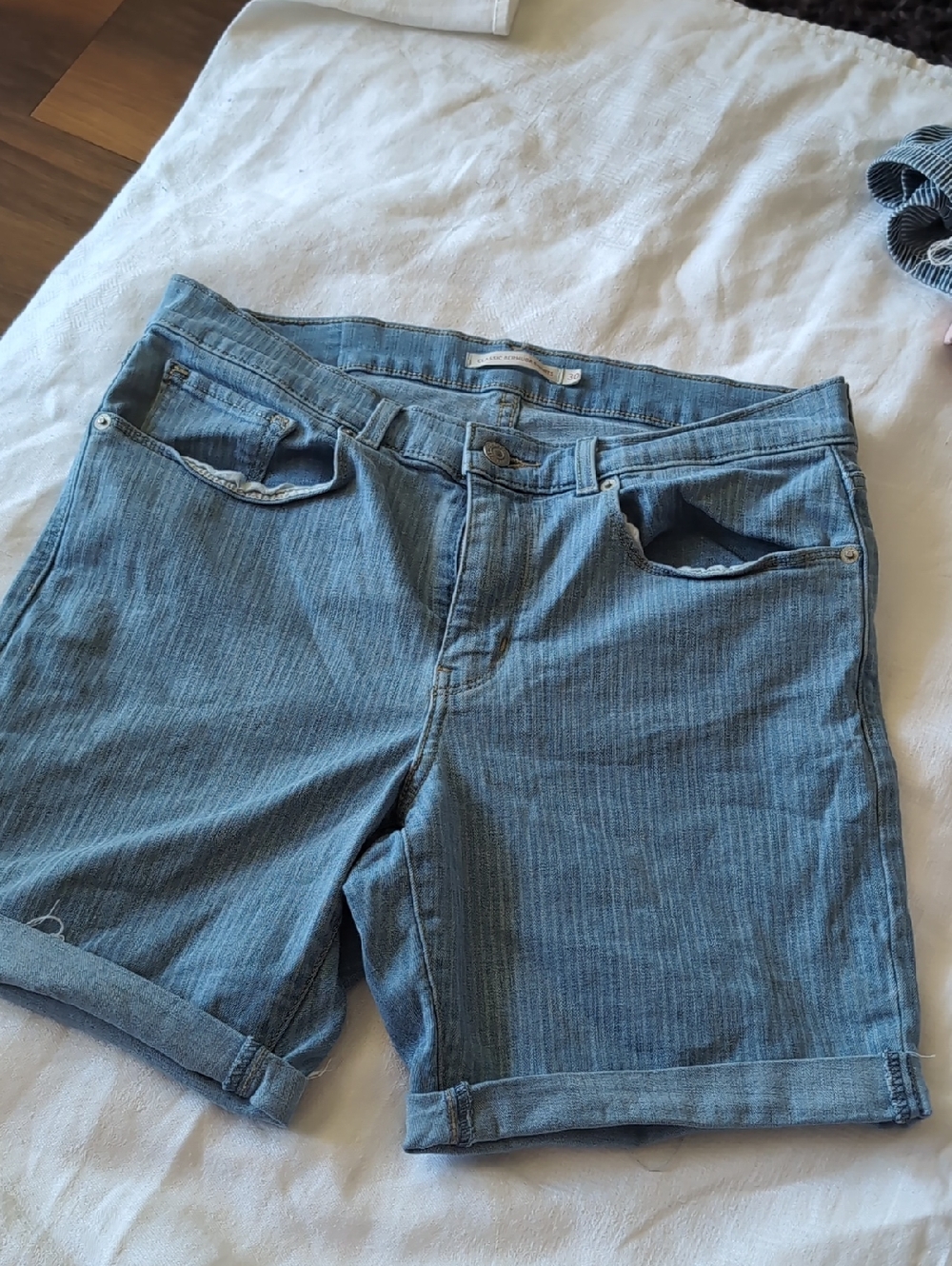 Classic Women's Denim Shorts in Light Blue
